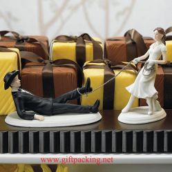 Western Lasso Bride And Groom Cake Toppers 