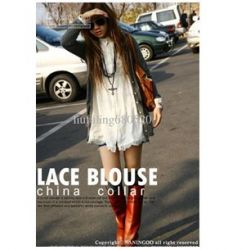 Section 2-604 Solid Fashion Lace Shirt 