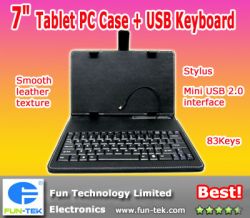 7'' Tablet Pc Leather Case Mini Usb Wired Keyboard