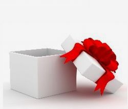 White Gift Box With Red Ribbon