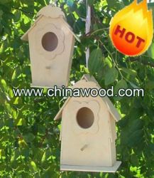 Mini Craft Decorative Wood Bird House 