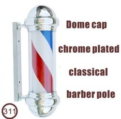 Chrome Plated Round Cap Barber Pole 311