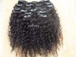 Kinky Curly Hair Weft Clip In Weaves