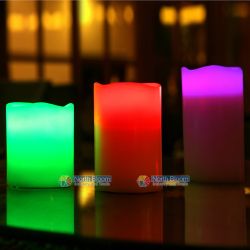 Rc Rechargeable Color Changing Candle Set Of 3pcs